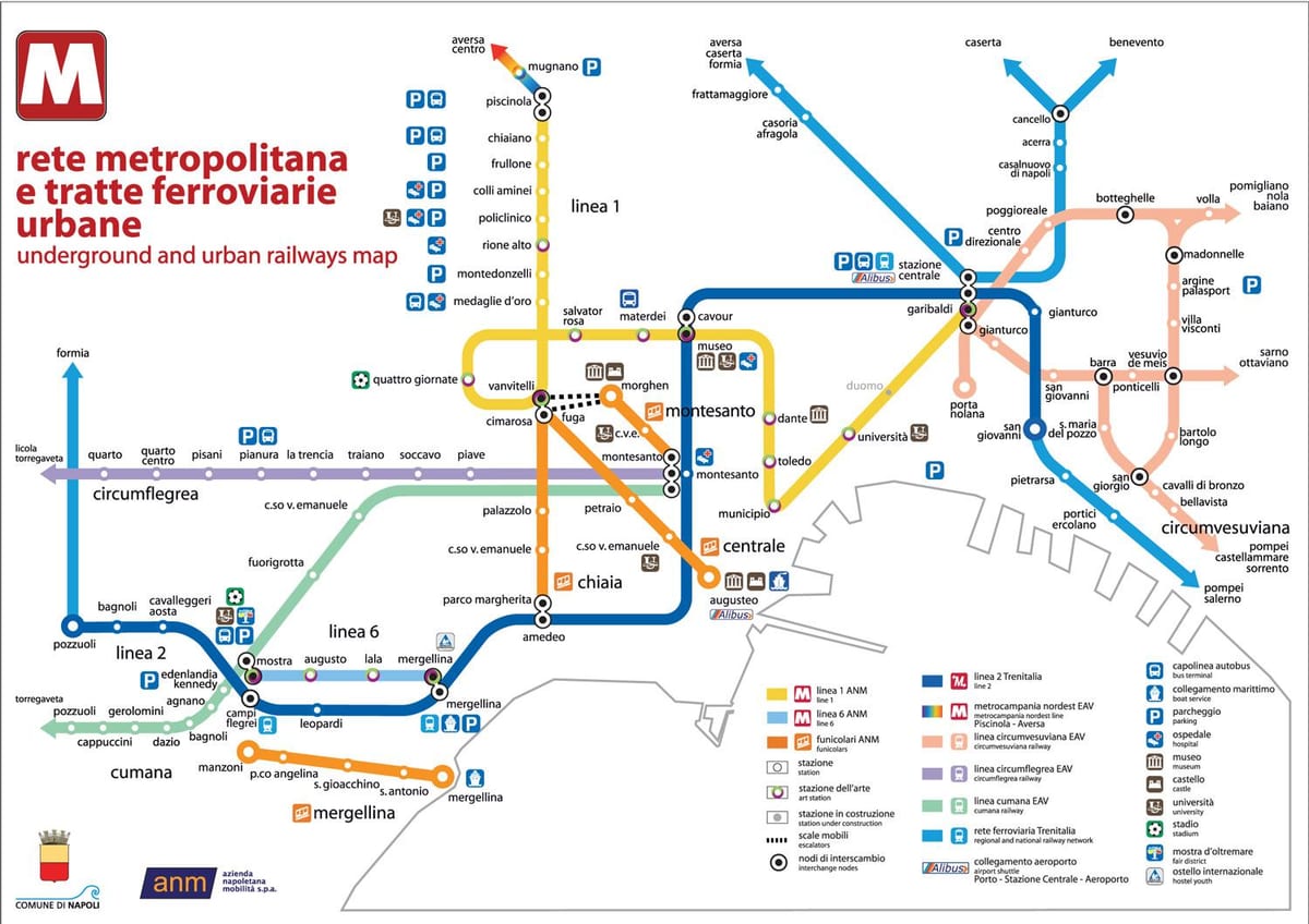 neapelj avtobus zemljevid