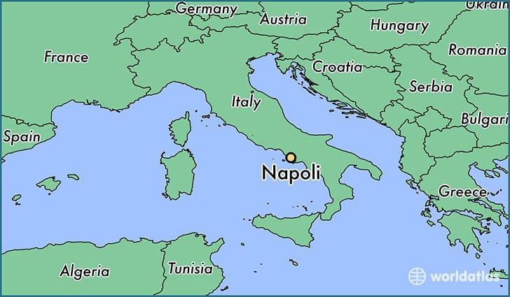 zemljevid italije, ki prikazuje neapelj