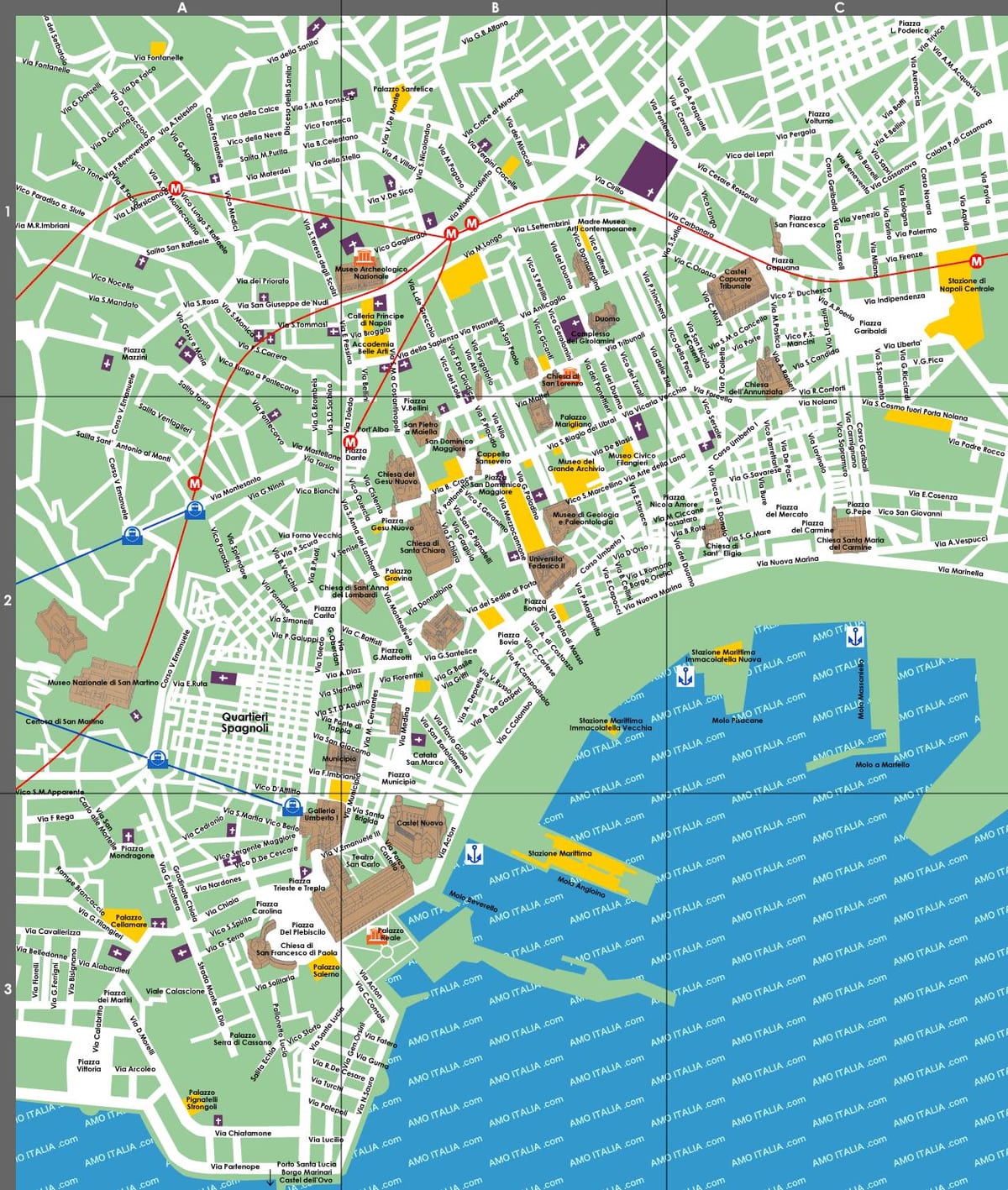 napoli turistični zemljevid