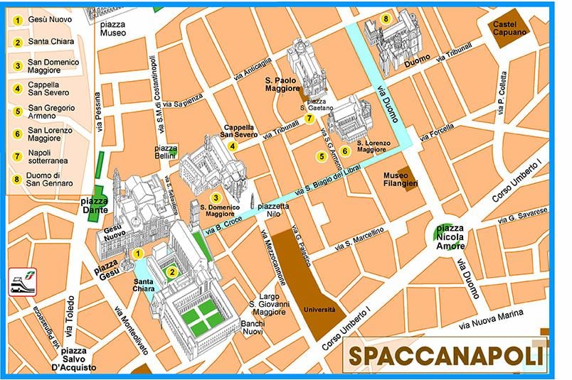 Zemljevid spaccanapoli neapelj