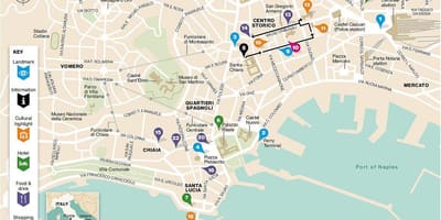 Zemljevid centro storico neapelj