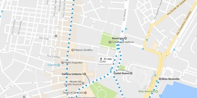 Neapelj peš ogled zemljevida