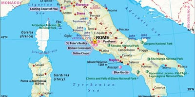 Zemljevid neaplju, italija okolici